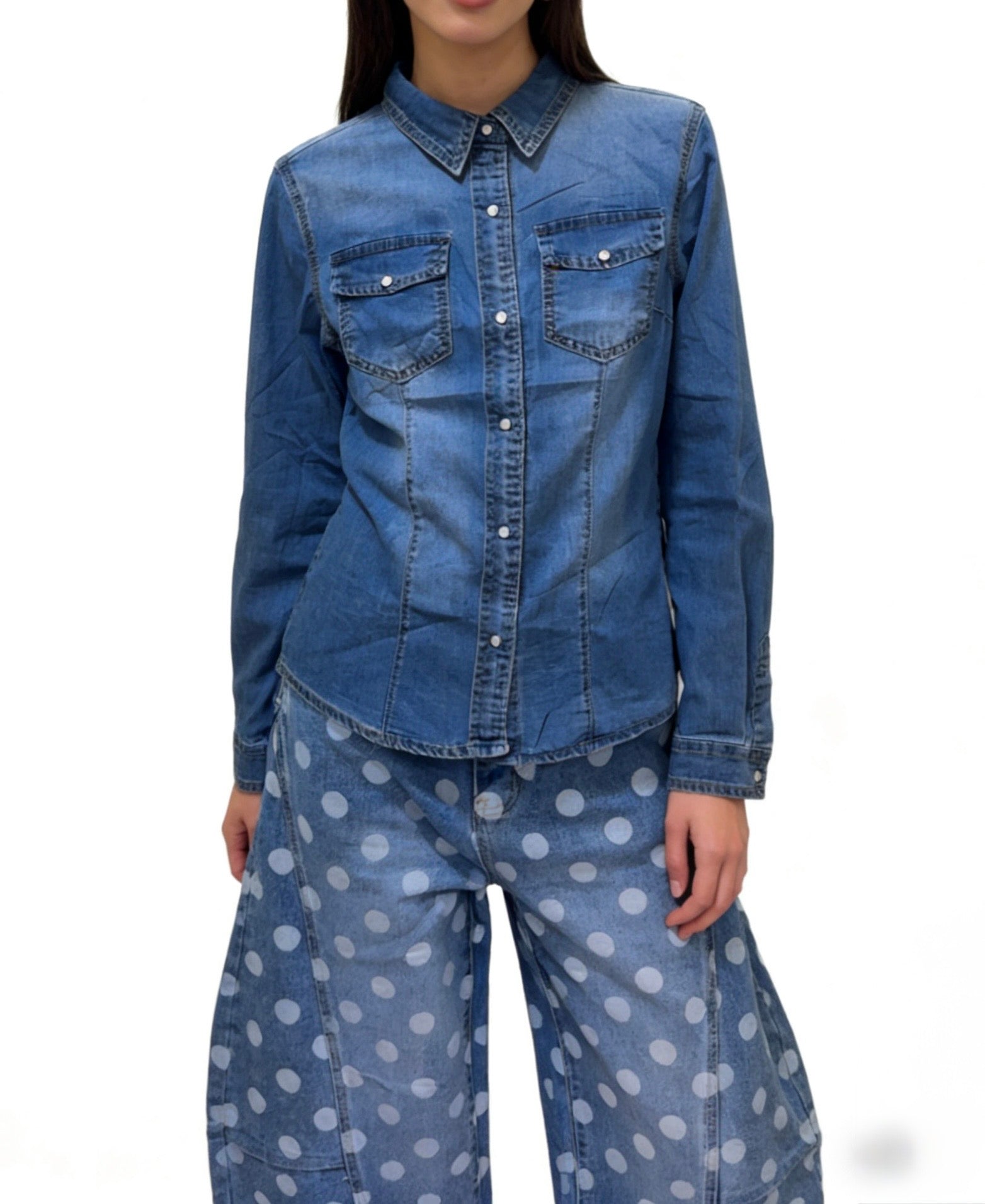 CAMICIA a jeans sagomata