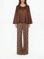 PANTALONE in raso fantasia muccato