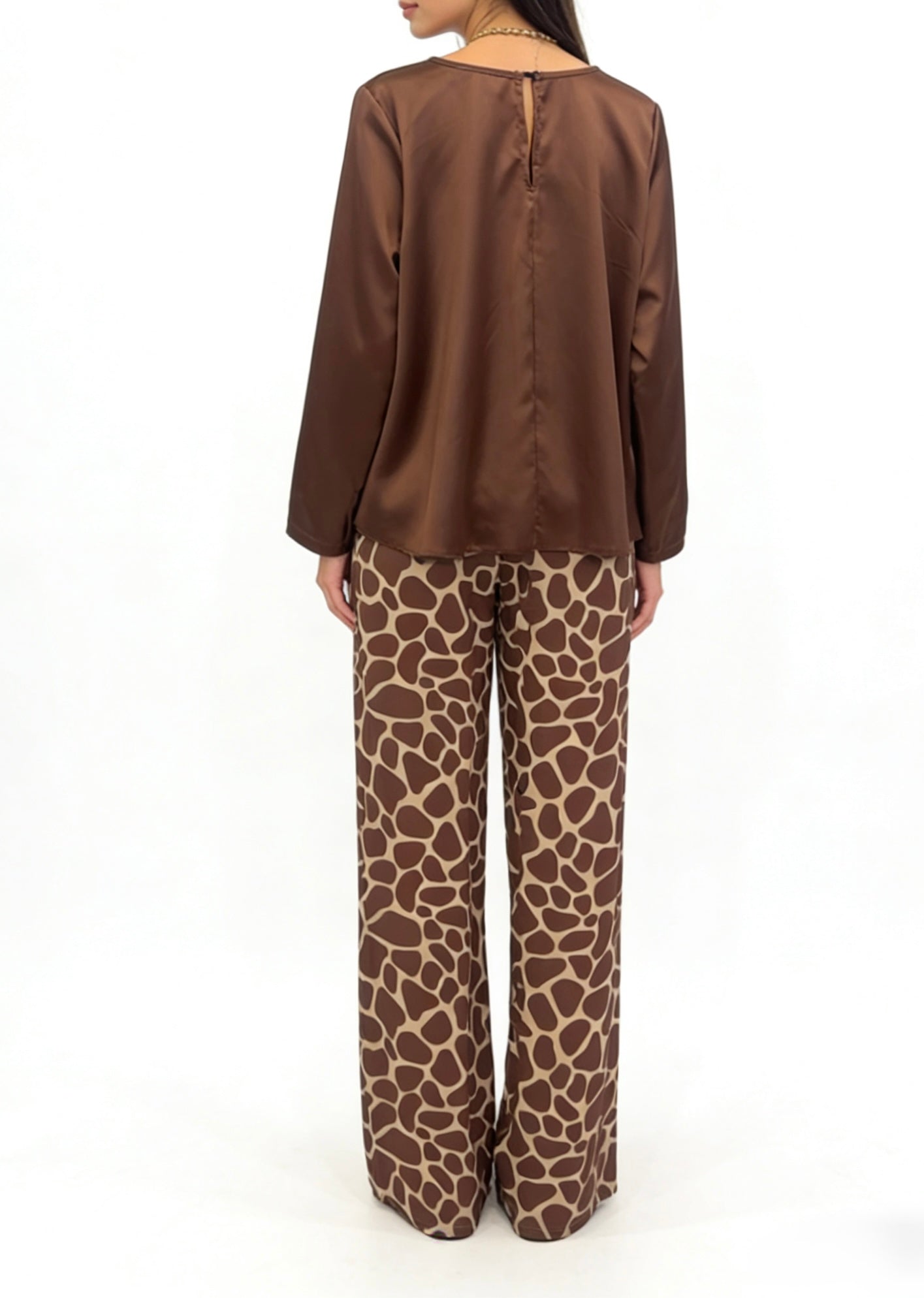 PANTALONE in raso fantasia muccato