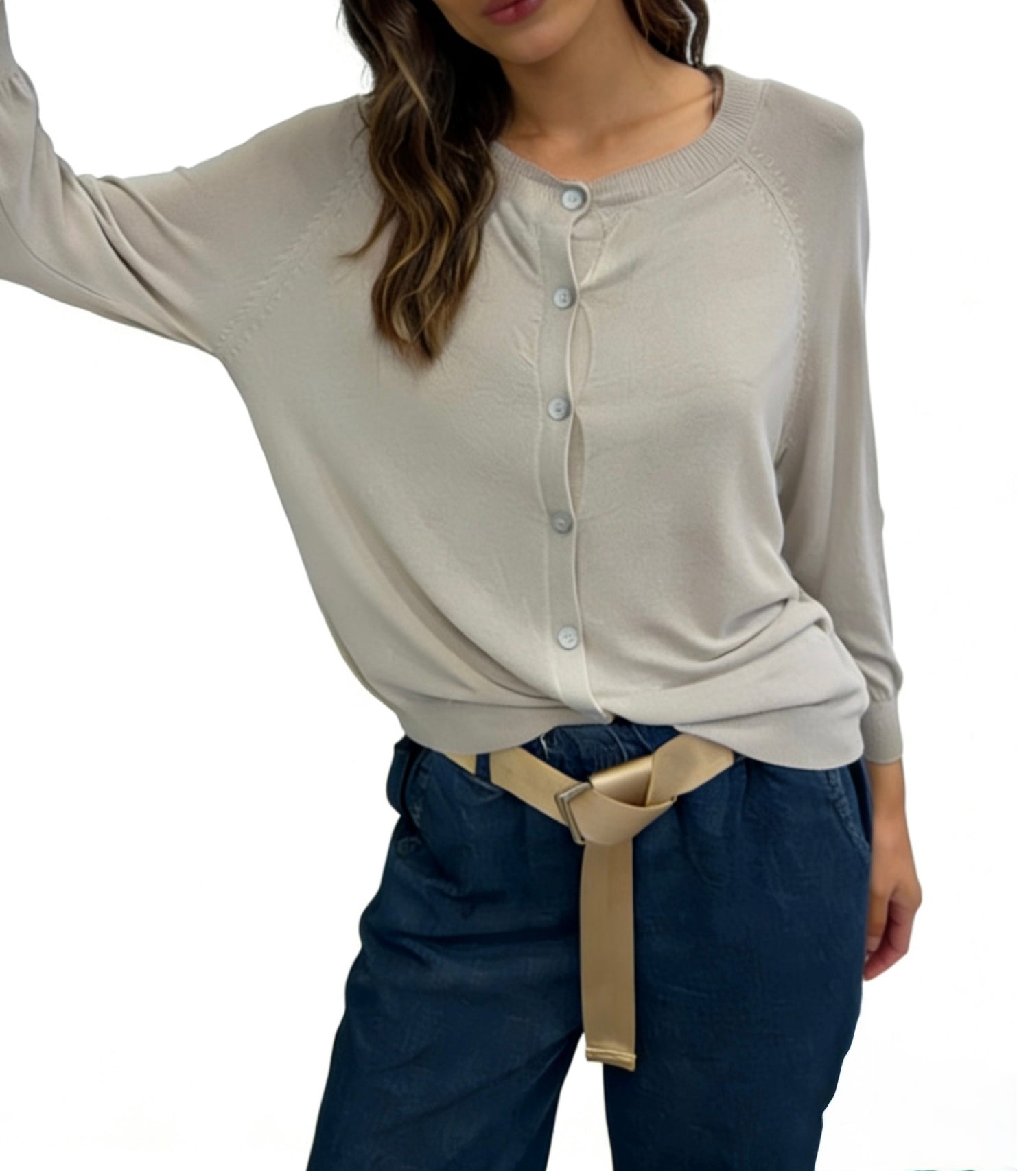 CARDIGAN semplice in filo di viscosa