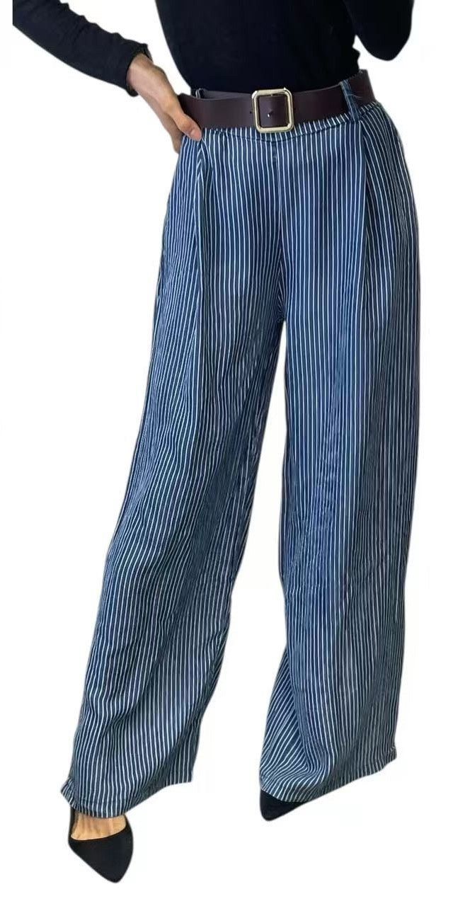 Pantalone gessato leggero