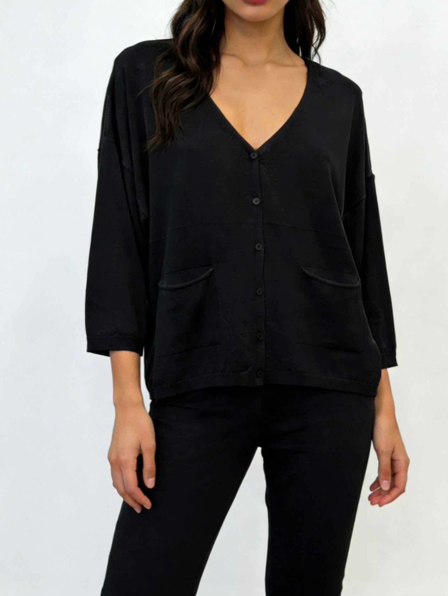 CARDIGAN di filo a scatola con le tasche