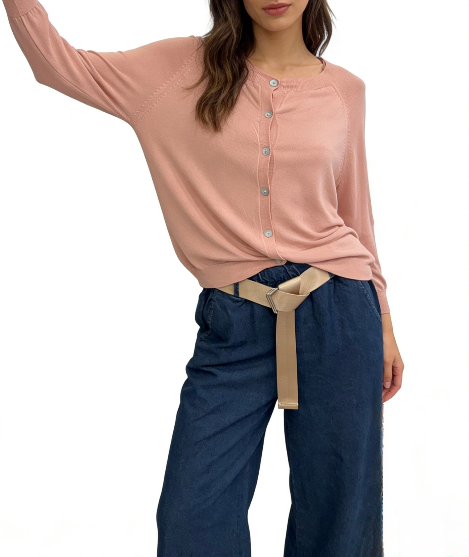CARDIGAN semplice in filo di viscosa