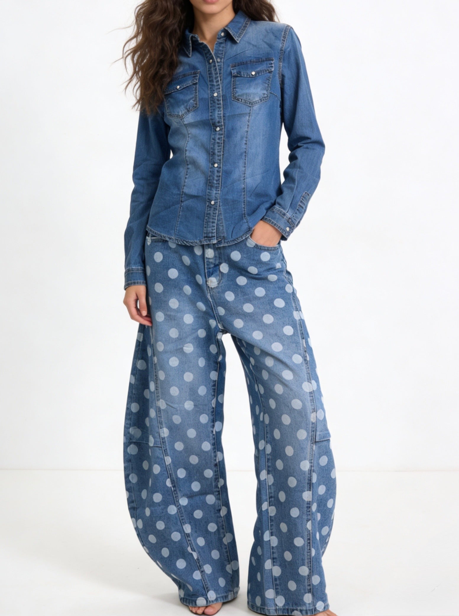 CAMICIA a jeans sagomata