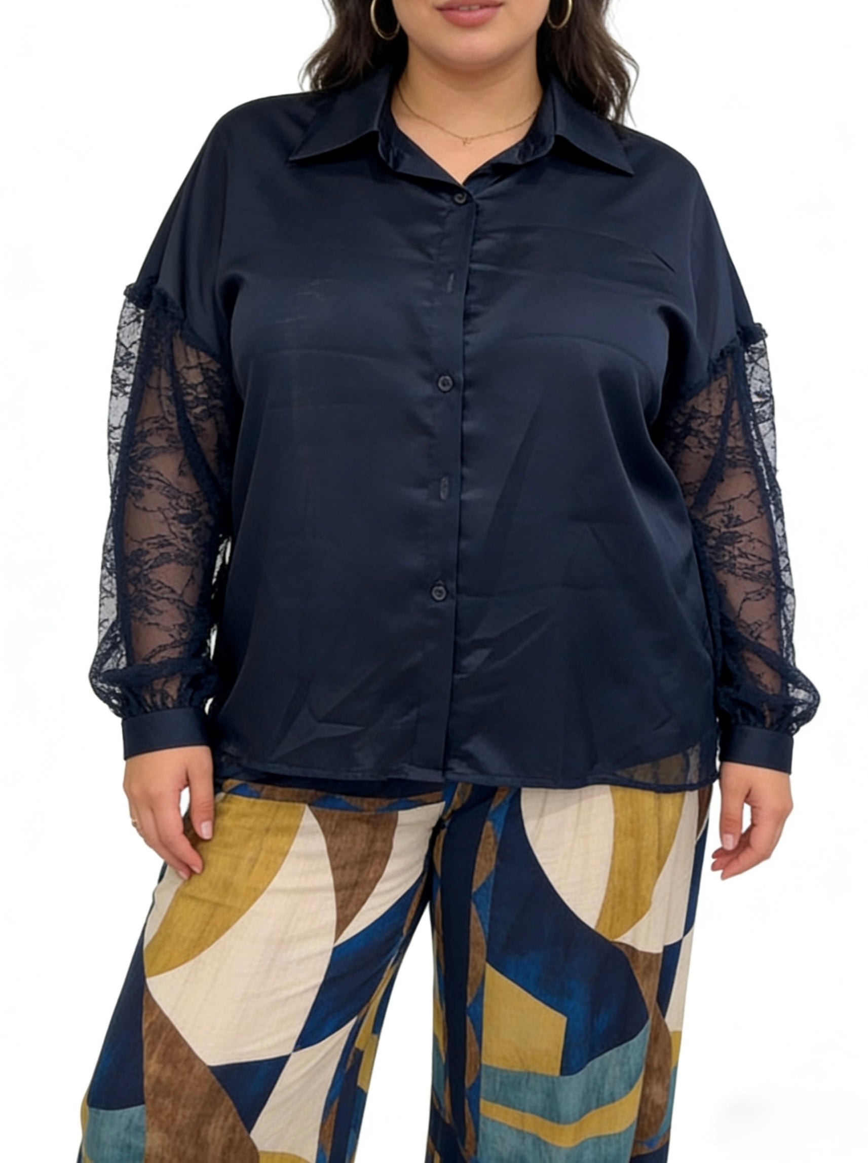 CAMICIA pizzo nella manica e dietro