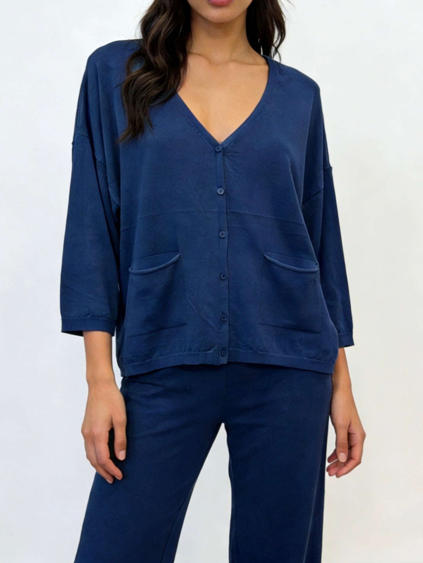 CARDIGAN di filo a scatola con le tasche