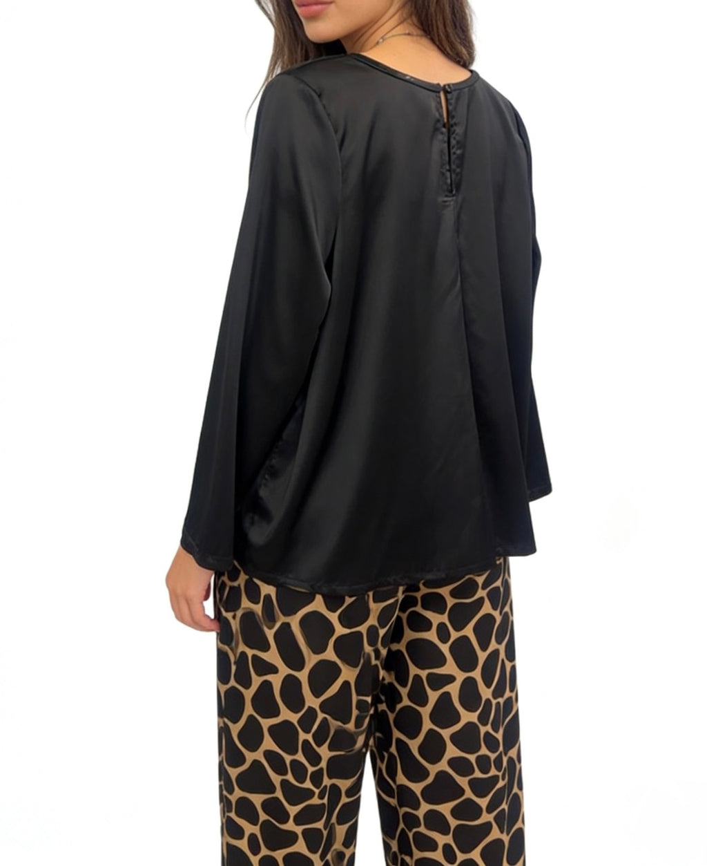 PANTALONE in raso fantasia muccato