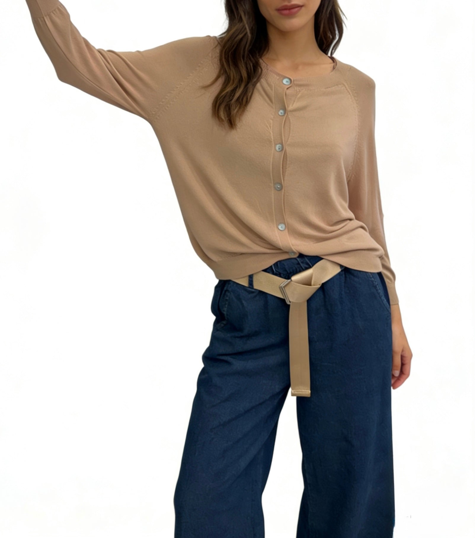 CARDIGAN semplice in filo di viscosa
