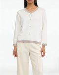 CARDIGAN con bottoni di perle in filo di viscosa
