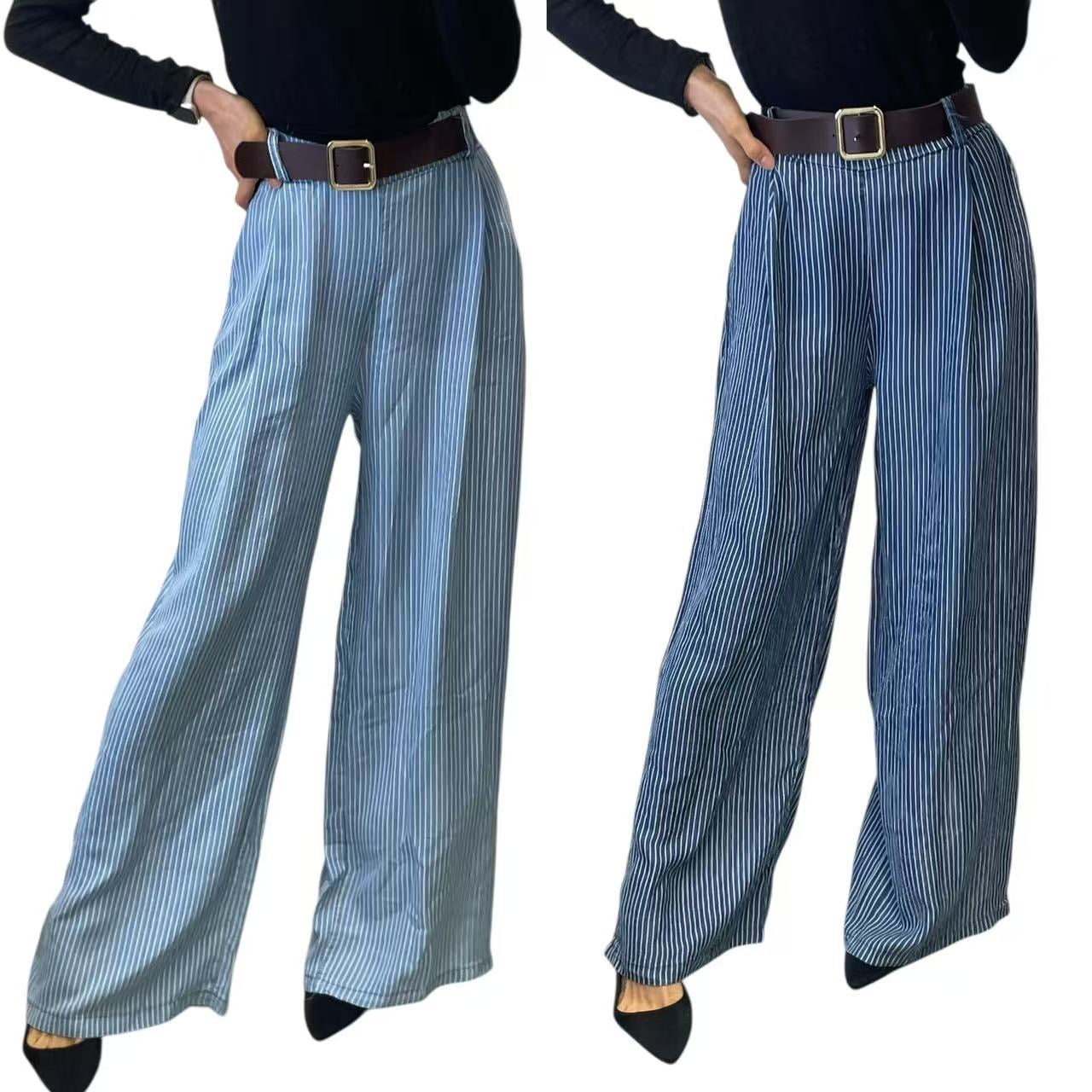 Pantalone gessato leggero
