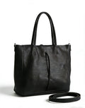 Shopping bag quadrata in vera pelle