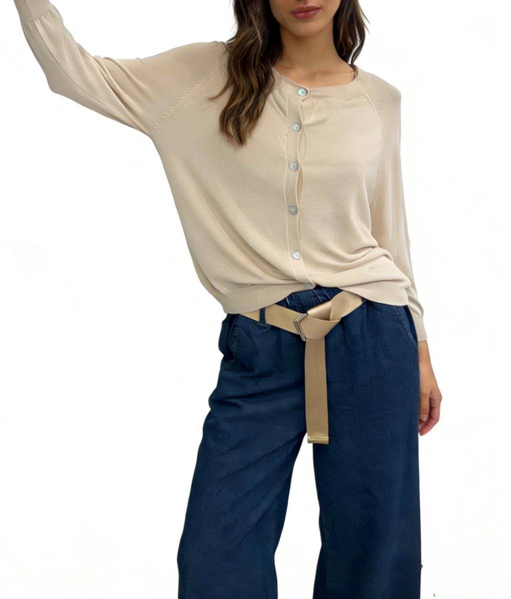 CARDIGAN semplice in filo di viscosa