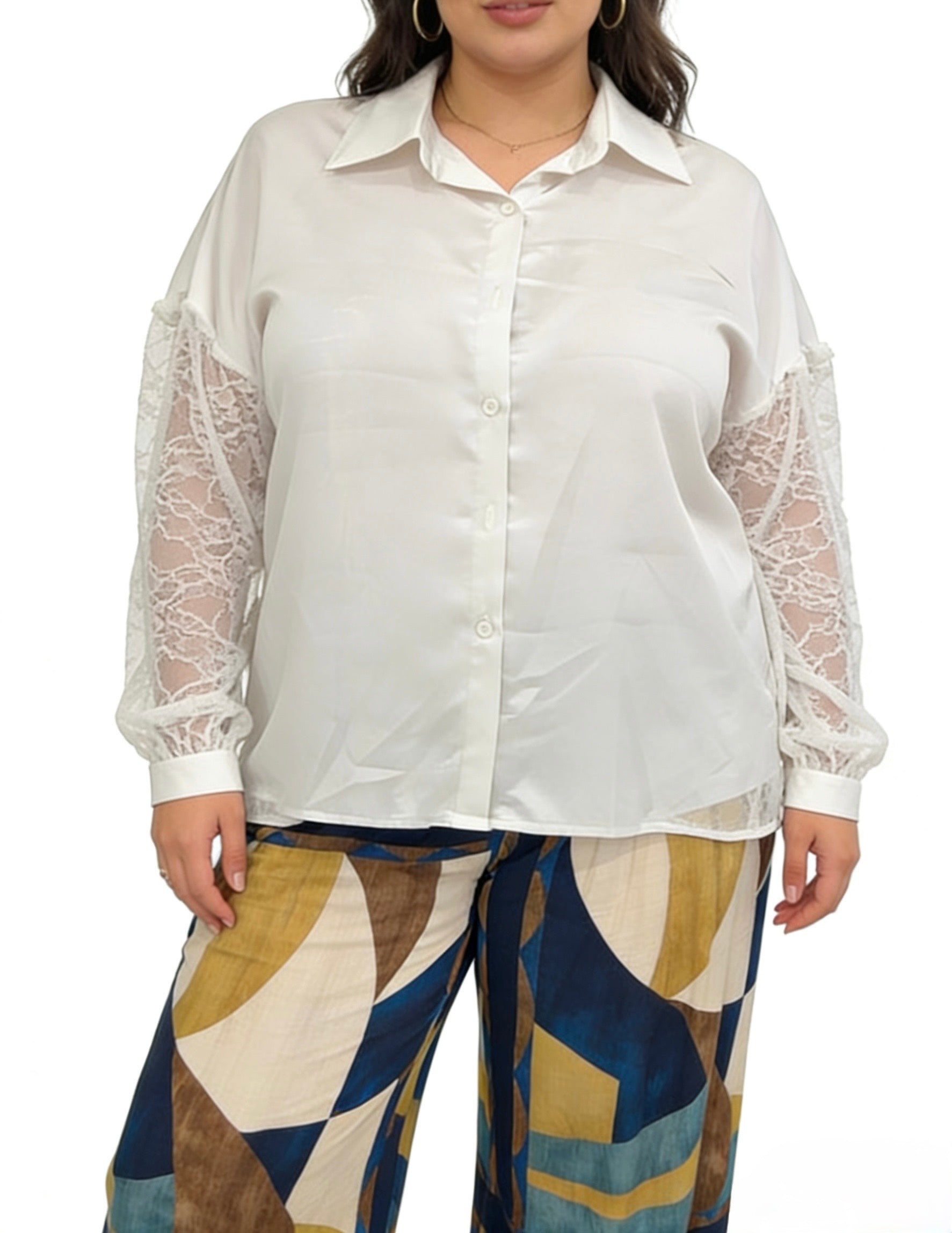 CAMICIA pizzo nella manica e dietro