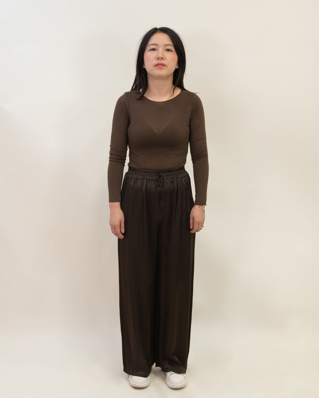 Pantalone ampio in raso