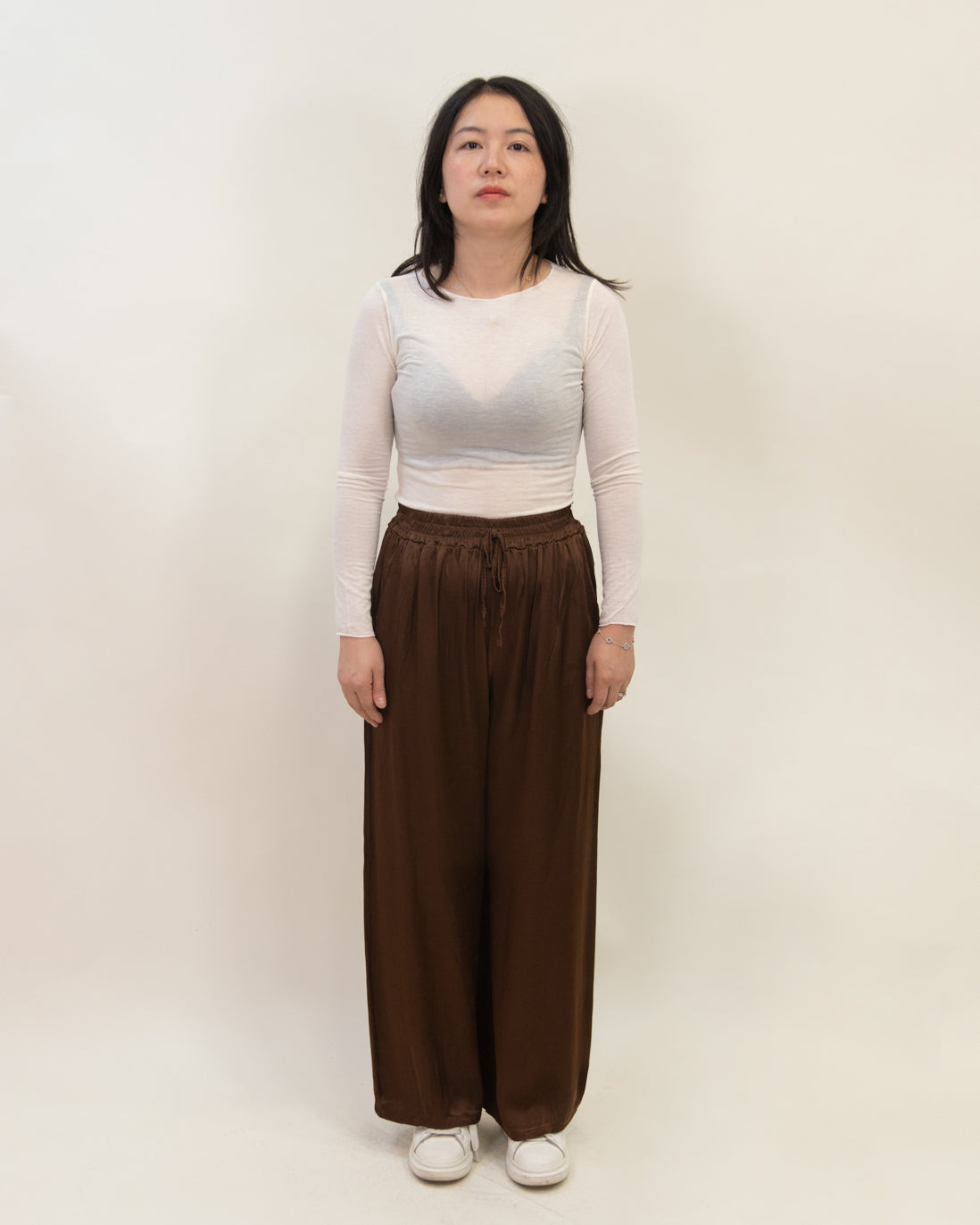 Pantalone ampio in raso