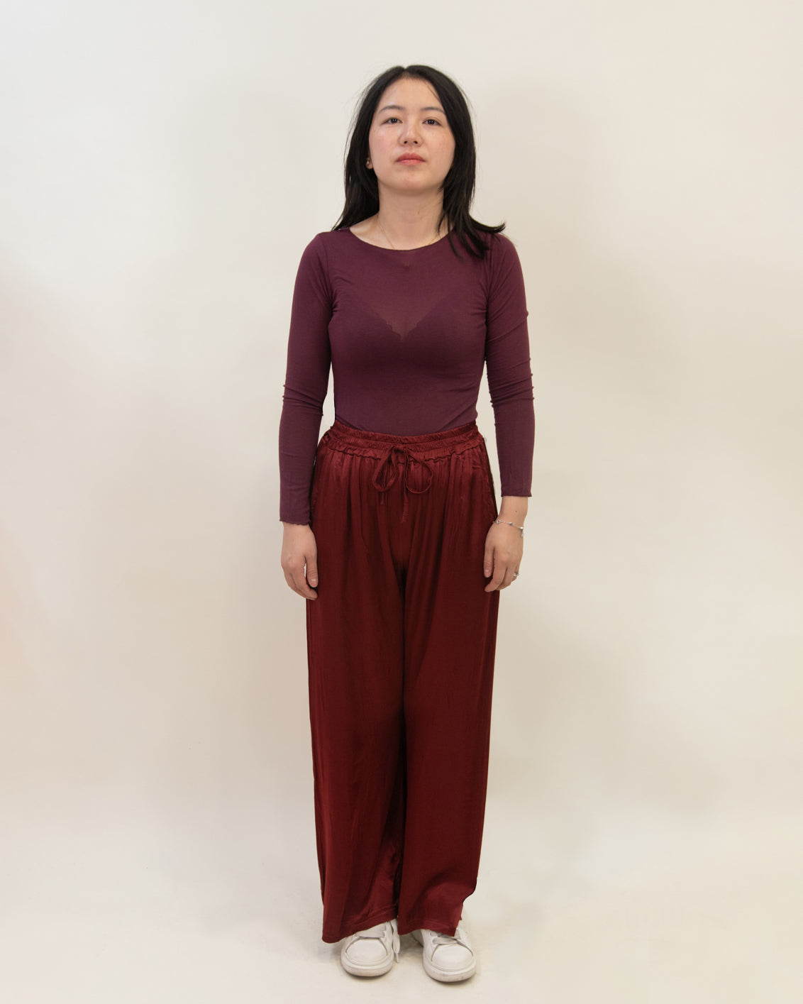 Pantalone ampio in raso