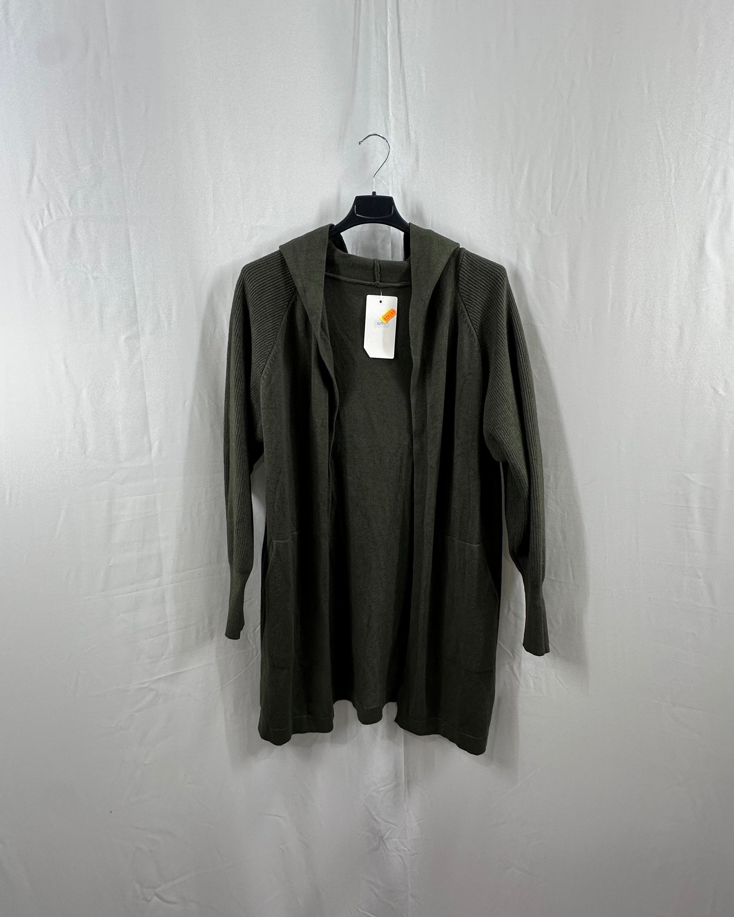 Cardigan lungo con cappuccio