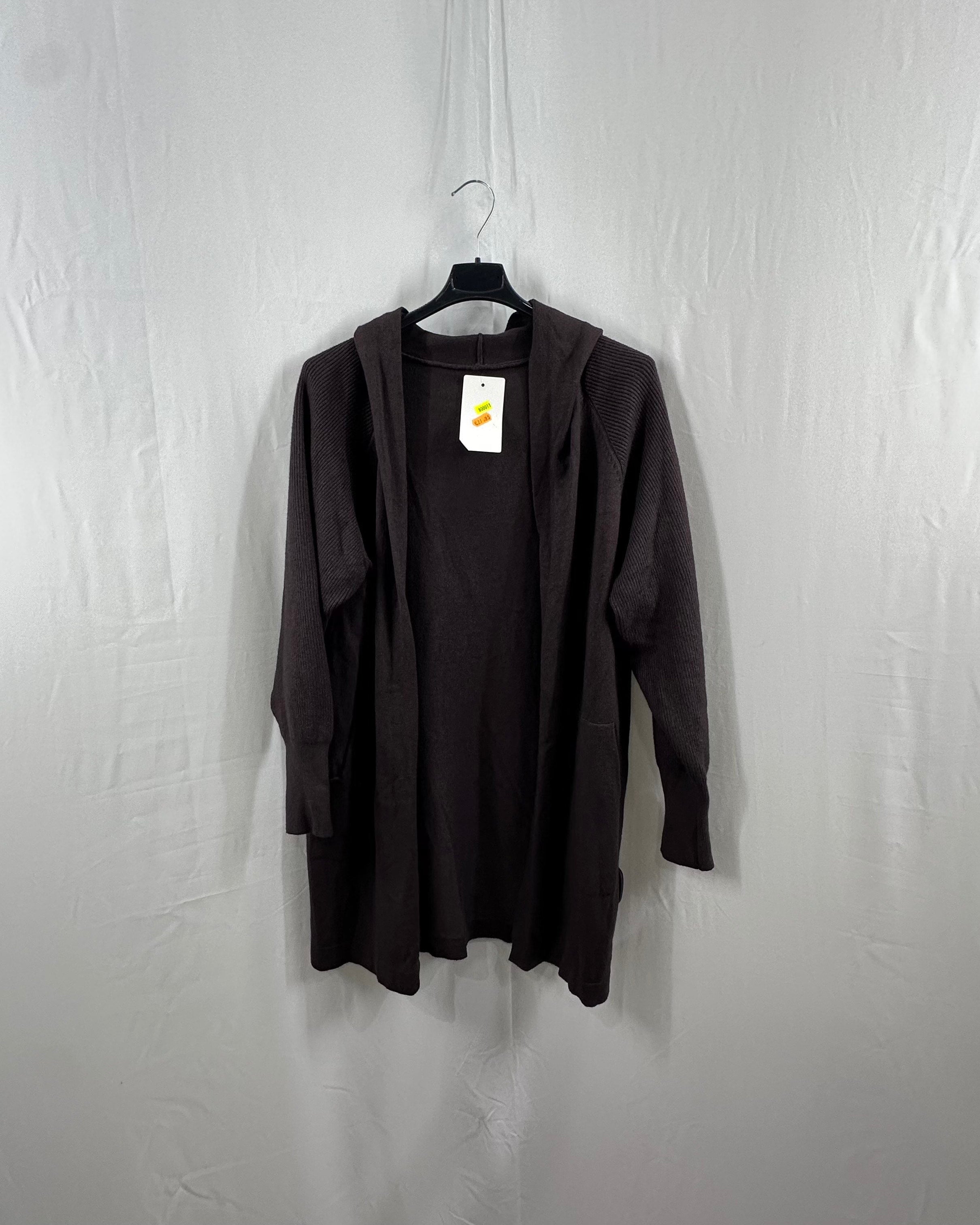 Cardigan lungo con cappuccio